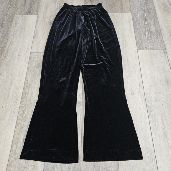 Danskin Pants - Danskin Y2K Vintage Velvet Velour Pants Black Women's Small Dance Team Classic